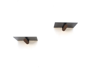2er-Set Wandregale aus Metall "WR042" - 21 x 6 x 15 cm - Schwarz