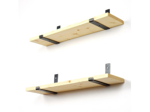 Set aus 2 Wandregalen aus Holz aus Holz "LAM008" - 60 x 14 x 16 cm - Beige