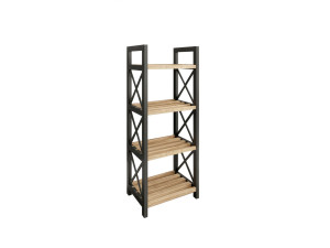 Multifunktionales Holzregal "Mini" - 23 x 18 x 64 cm - Schwarz