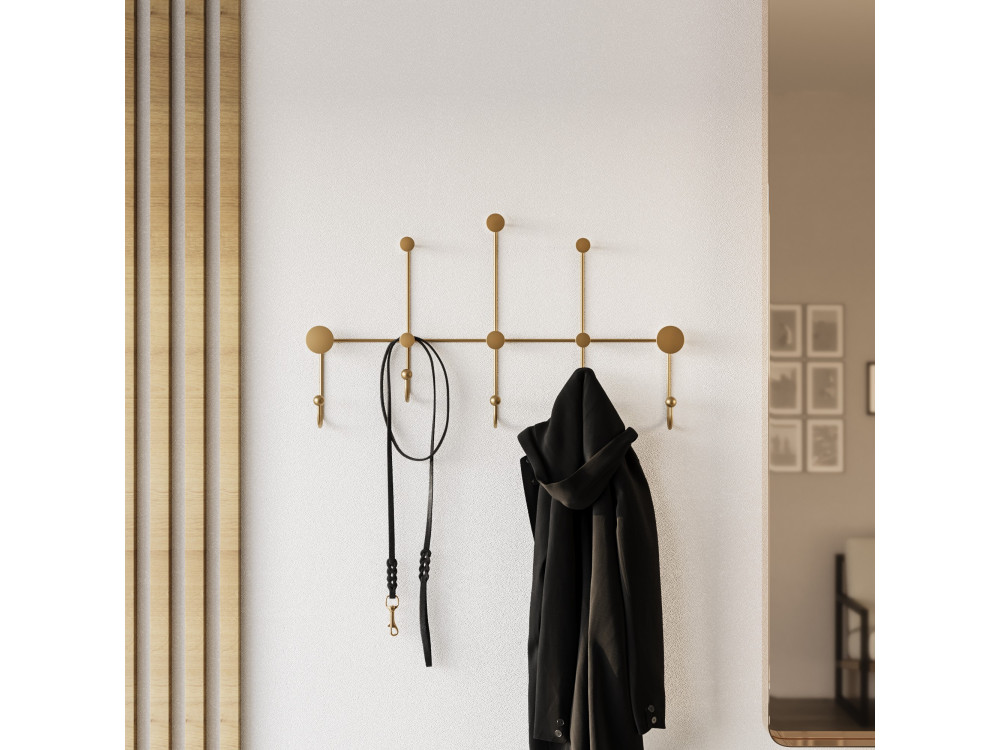Wandhaken aus Metall "iyon-A" - 80 x 10 x 45 cm - Gold