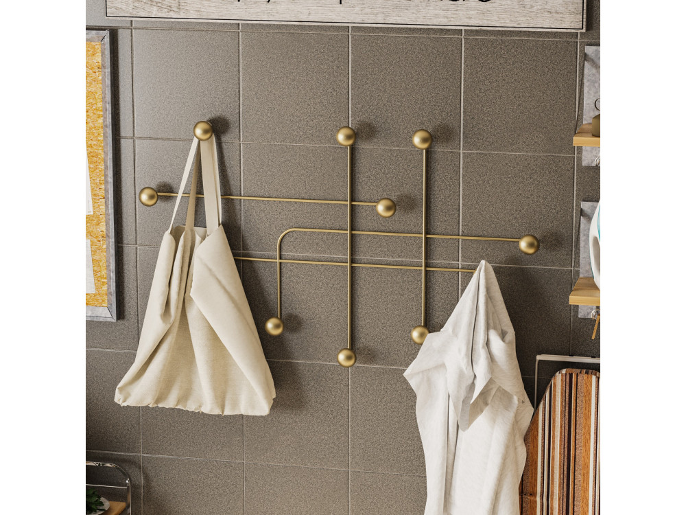 Wandhaken aus Metall "Samara" - 107 x 10 x 64 cm - Gold
