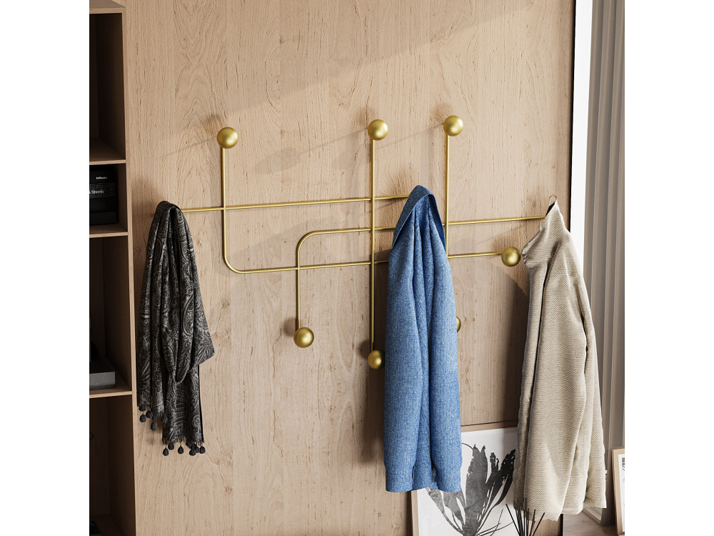 Wandhaken aus Metall "Samara" - 107 x 10 x 64 cm - Gold