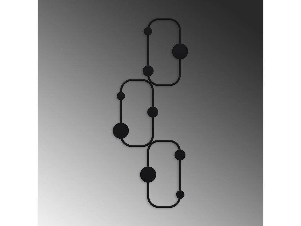 Wandhaken aus Metall "Lizzard" - 28 x 5 x 70 cm - Schwarz