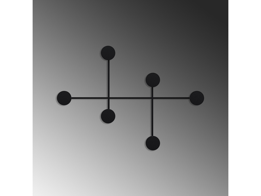 Wandhaken aus Metall "Dama" - 82 x 10 x 60 cm - Schwarz