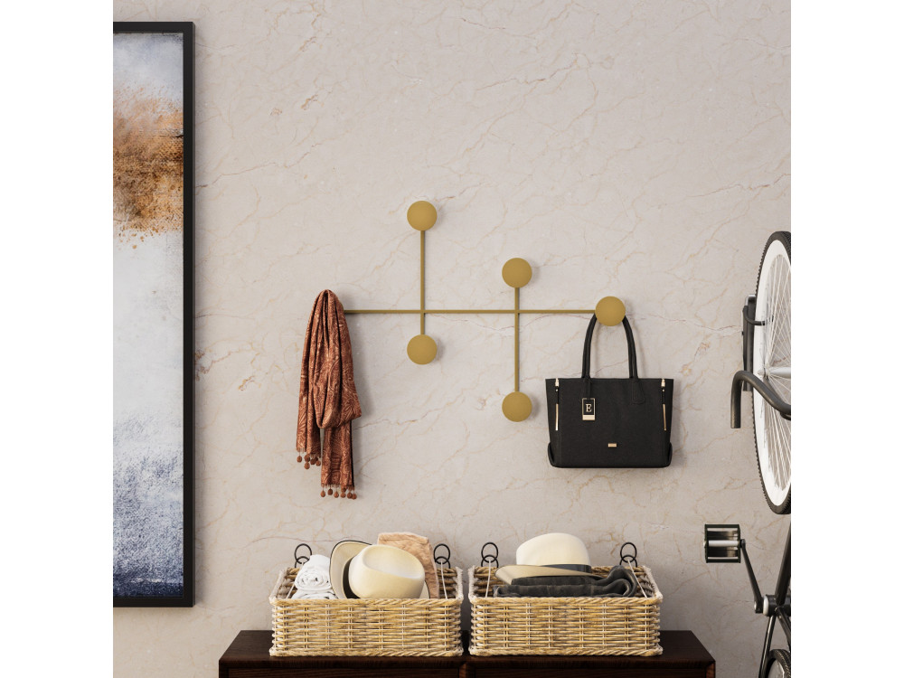 Wandhaken aus Metall "Dama" - 82 x 10 x 60 cm - Gold