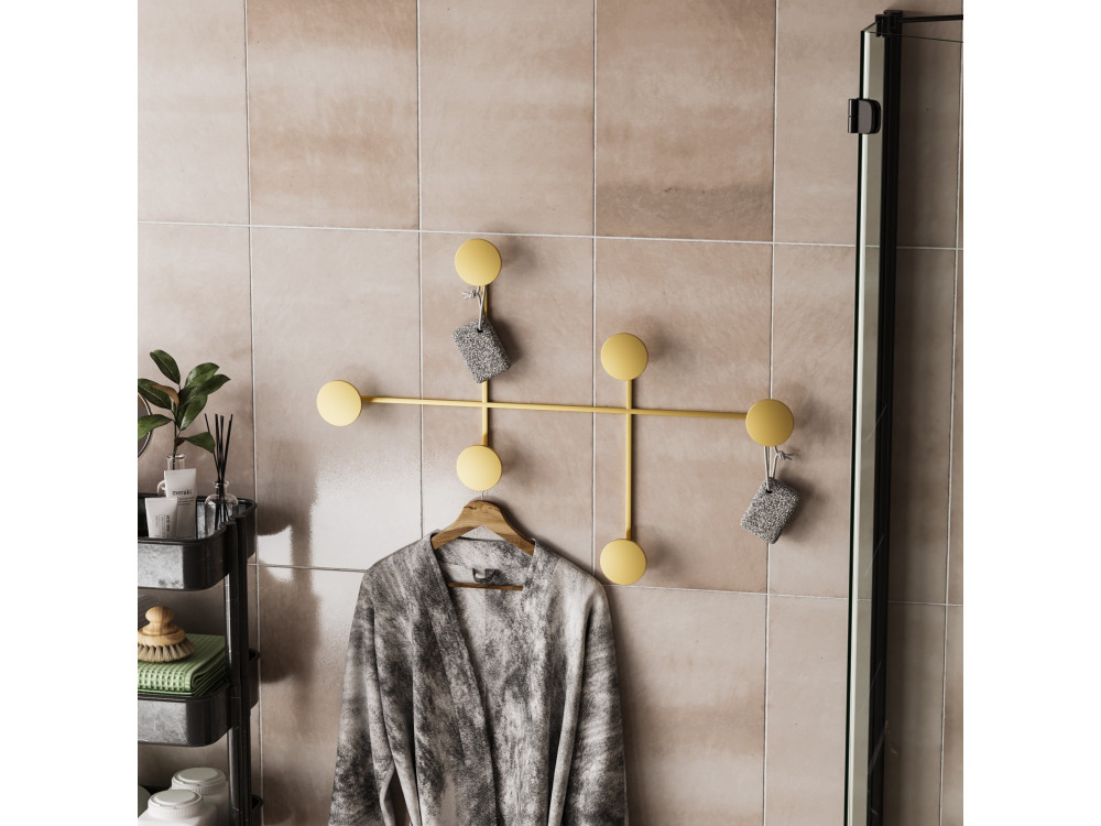 Wandhaken aus Metall "Dama" - 82 x 10 x 60 cm - Gold