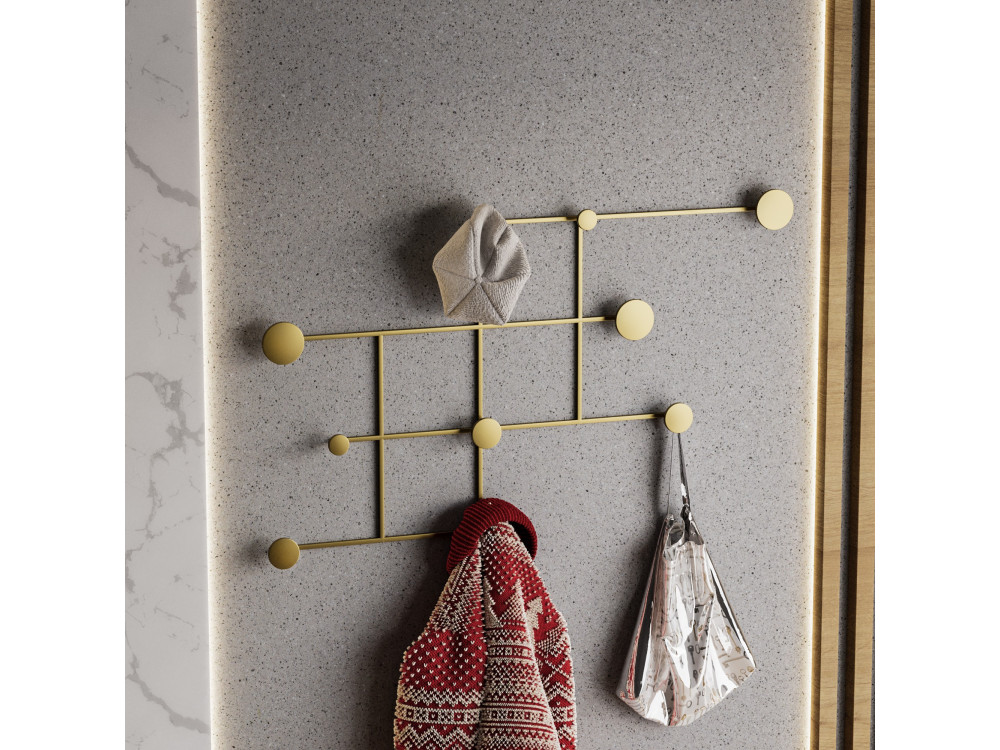 Wandhaken aus Metall "Fatara" - 112 x 10 x 64 cm - Gold