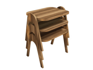 3er-Set Couchtische aus Holz "Paris" - 48 x 35 x 72 cm - Braun