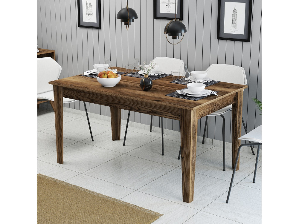 Holz Esstisch "Milan500" - 145 x 88 x 75 cm - Braun