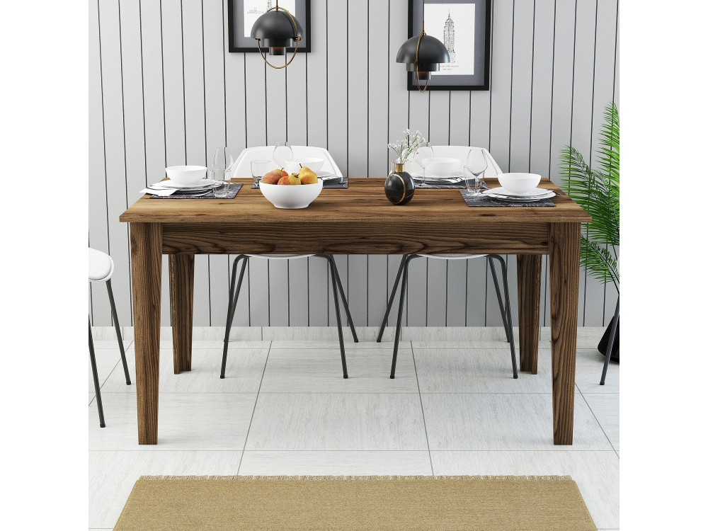 Holz Esstisch "Milan500" - 145 x 88 x 75 cm - Braun