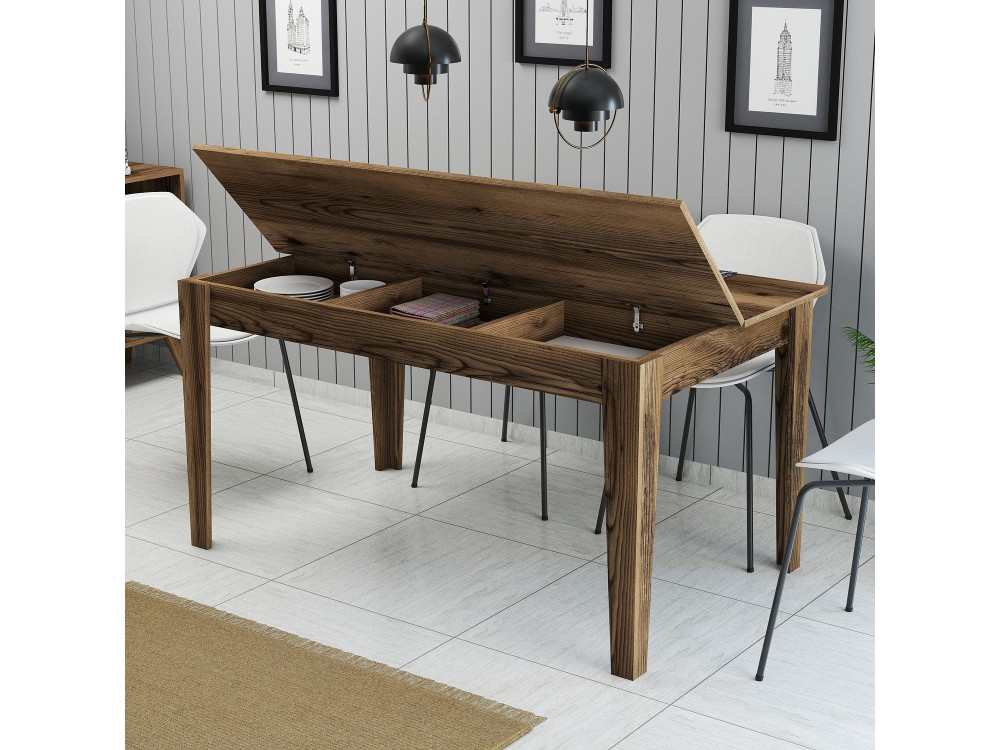 Holz Esstisch "Milan500" - 145 x 88 x 75 cm - Braun