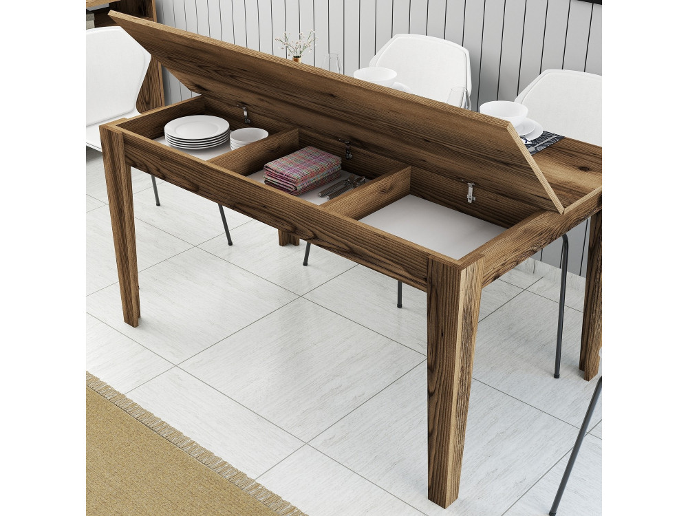 Holz Esstisch "Milan500" - 145 x 88 x 75 cm - Braun
