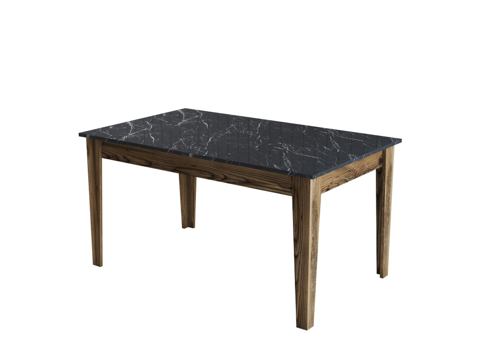 Holz Esstisch "Milan500" - 145 x 88 x 75 cm - Schwarz