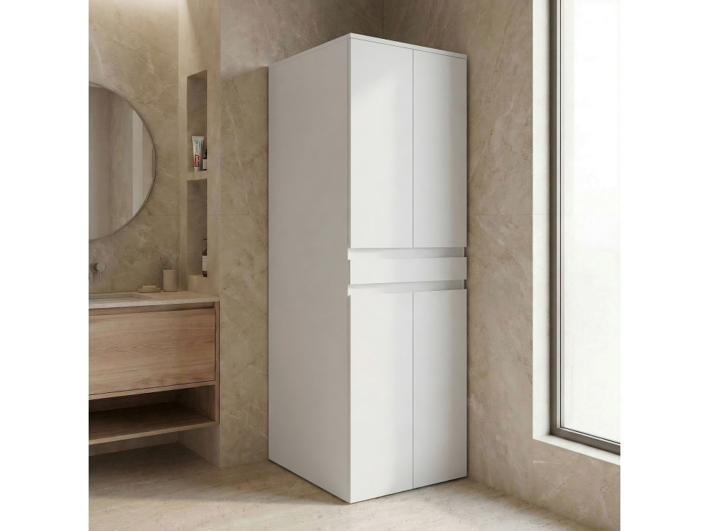 Waschmaschinenunterschrank „Neve 70“ – 70 x 73 x 193 cm – Mattweiß