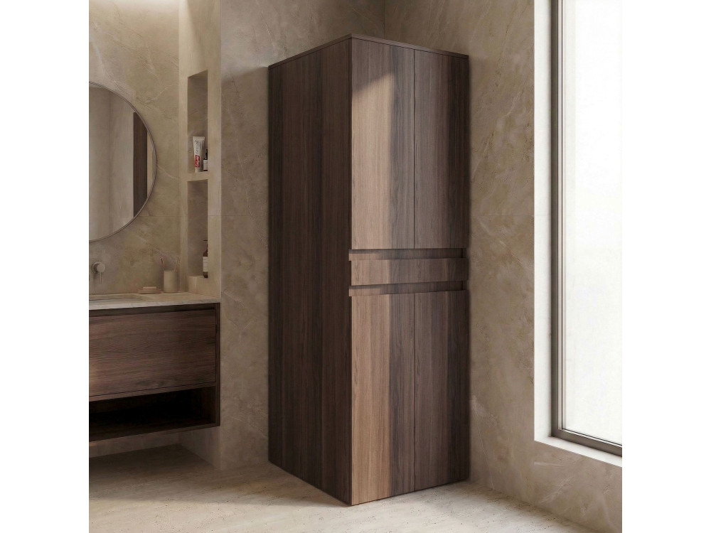 Waschmaschinenunterschrank „Neve 70“ – 70 x 73 x 193 cm – Dark Walnut