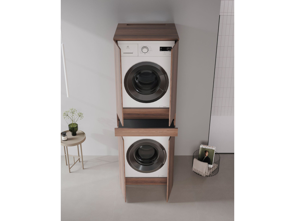 Waschmaschinenunterschrank „Neve 70“ – 70 x 73 x 193 cm – Dark Walnut