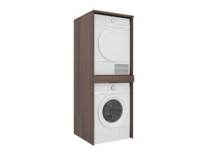 Waschmaschinenunterschrank „Linfa 70“ – 70 x 73 x 193 cm – Dark Walnut