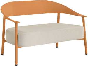 Gartensofa aus Kunststoff und Metall "Céora" - 2 Sitzer - Orange
