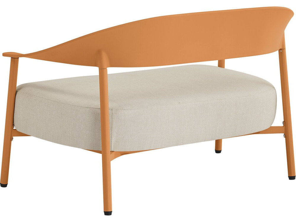Gartensofa aus Kunststoff und Metall "Céora" - 2 Sitzer - Orange