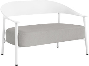 Gartensofa aus Kunststoff und Metall "Céora" - 2-Sitzer - Weiß