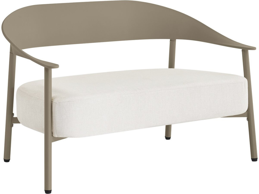 Gartensofa aus Kunststoff und Metall "Céora" - 2-Sitzer - Taupe