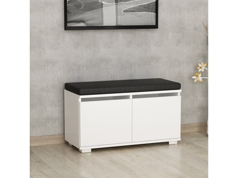 Schuhschrank aus Holz "Drago" - 80 x 35 x 42 cm - Weiß