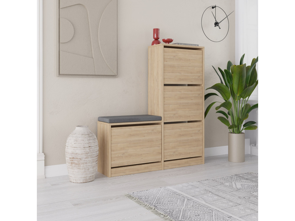 Holzschuhmöbel "Dude" - 105 x 26 x 118 cm - Braun
