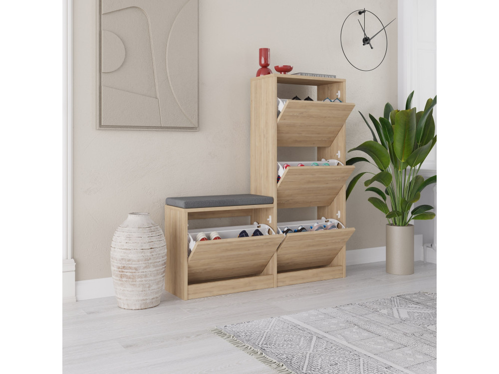 Holzschuhmöbel "Dude" - 105 x 26 x 118 cm - Braun