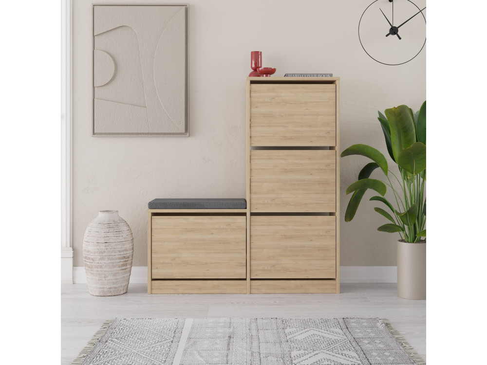 Holzschuhmöbel "Dude" - 105 x 26 x 118 cm - Braun