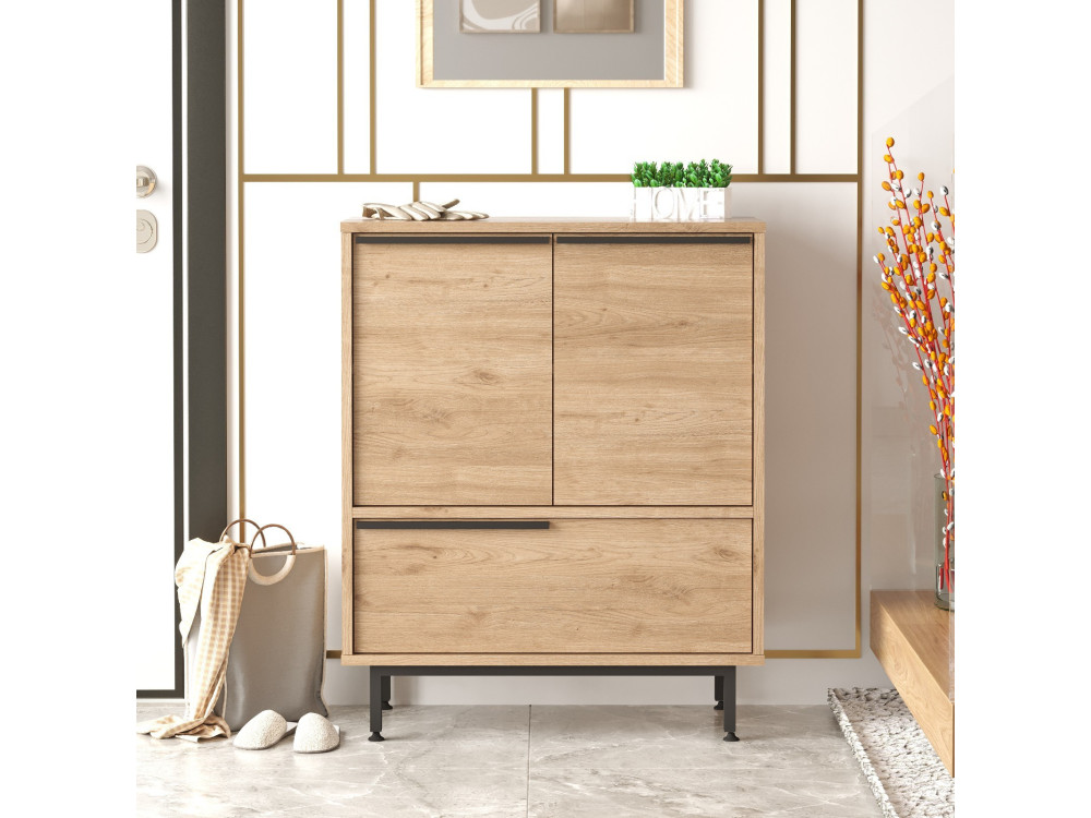 Schuhschrank aus Holz "Calvin" - 74 x 35 x 90 cm - Braun