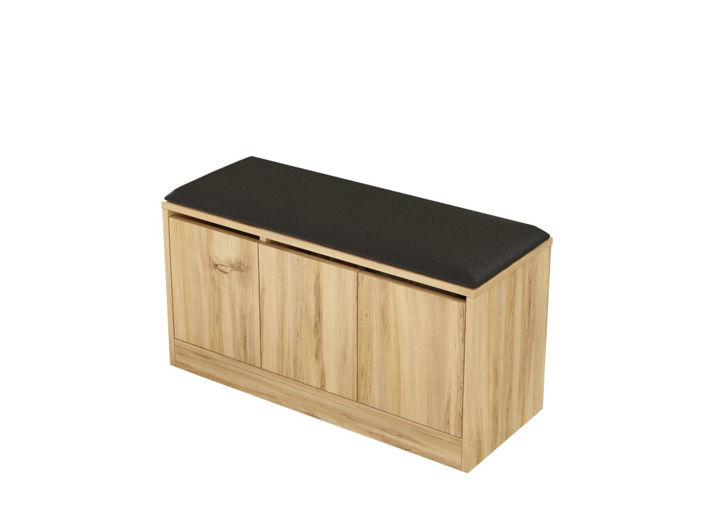 Schuhschrank aus Holz "Mirko" - 90 x 35 x 45 cm - Beige