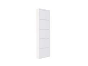 Schuhschrank aus Metall "Ayse" - 50 x 15 x 169 cm - Weiß