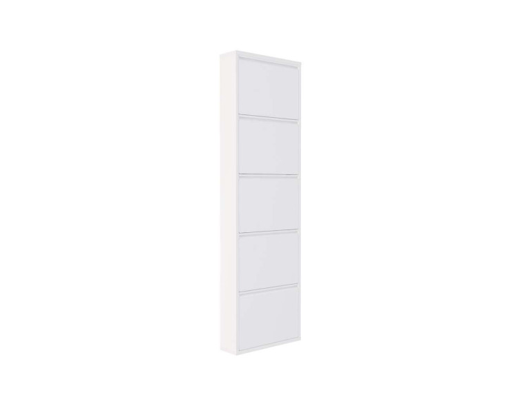 Schuhschrank aus Metall "Ayse" - 50 x 15 x 169 cm - Weiß