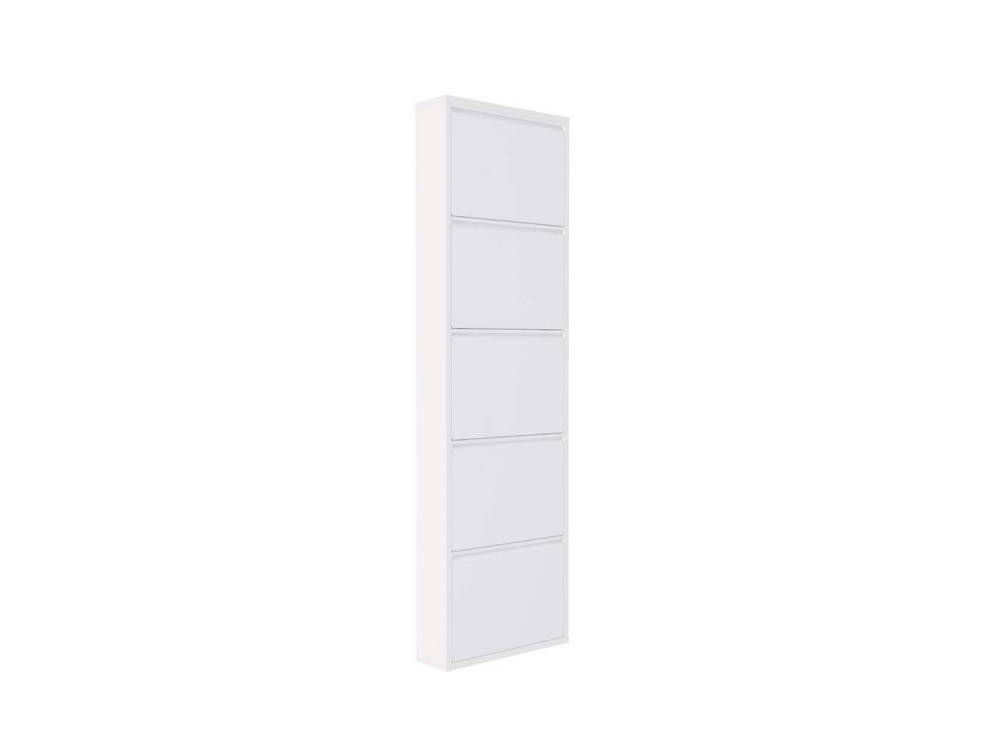 Schuhschrank aus Metall "Ayse" - 50 x 15 x 169 cm - Weiß