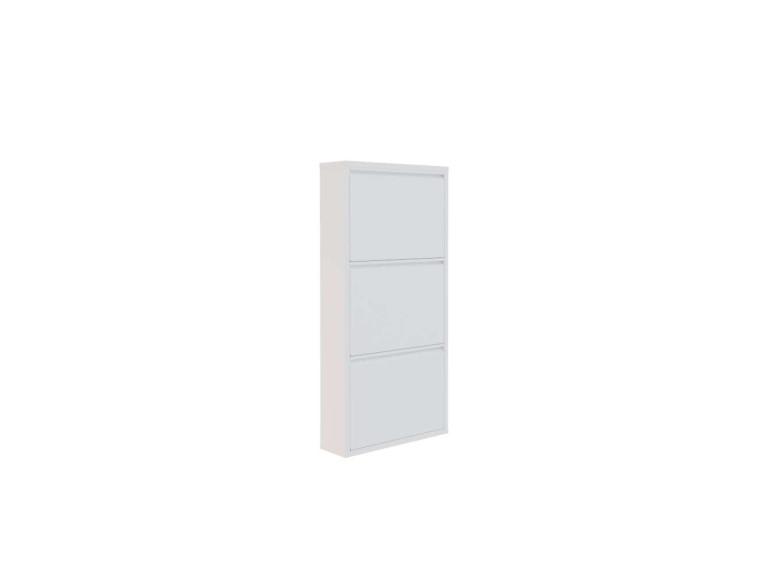 Schuhschrank aus Metall "Luna" - 50 x 15 x 103 cm - Weiß