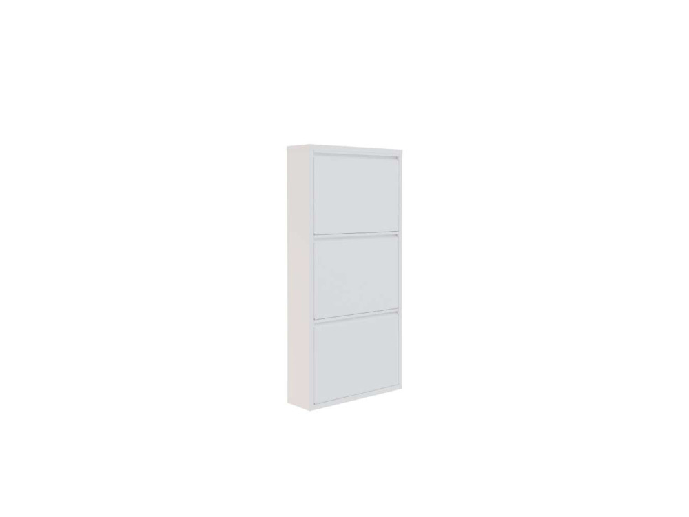 Schuhschrank aus Metall "Luna" - 50 x 15 x 103 cm - Weiß