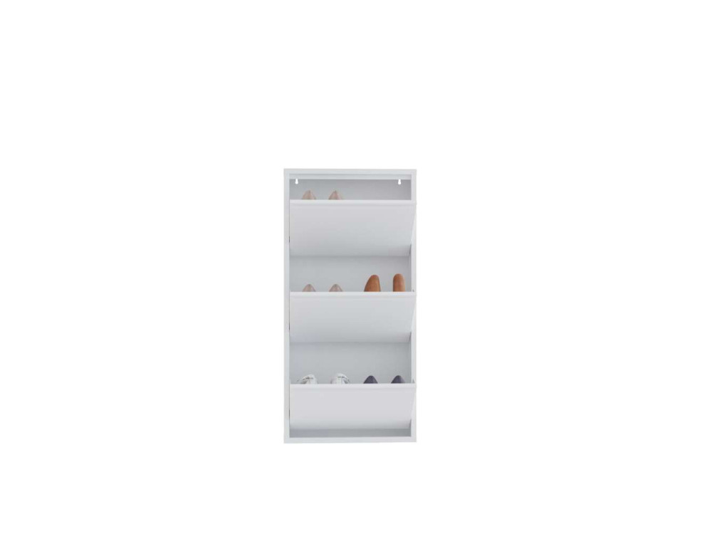 Schuhschrank aus Metall "Luna" - 50 x 15 x 103 cm - Weiß