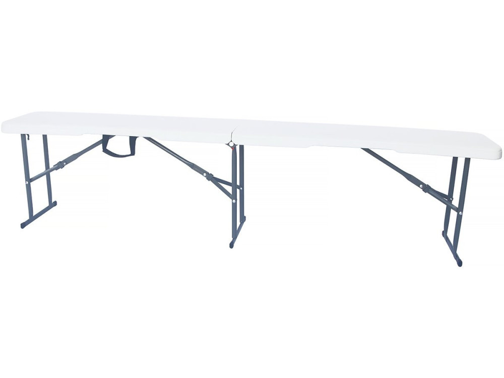 Set aus klappbarem Gartentisch + 2 Klappbänke "Foldy" - Weiß
