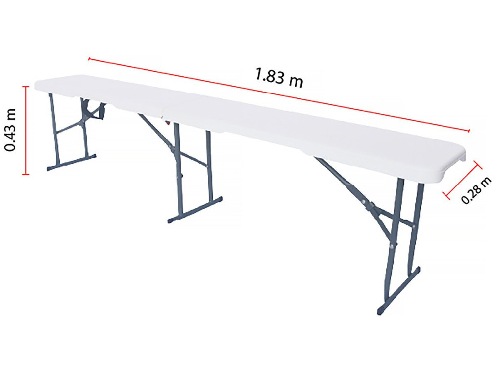 Set aus klappbarem Gartentisch + 2 Klappbänke "Foldy" - Weiß