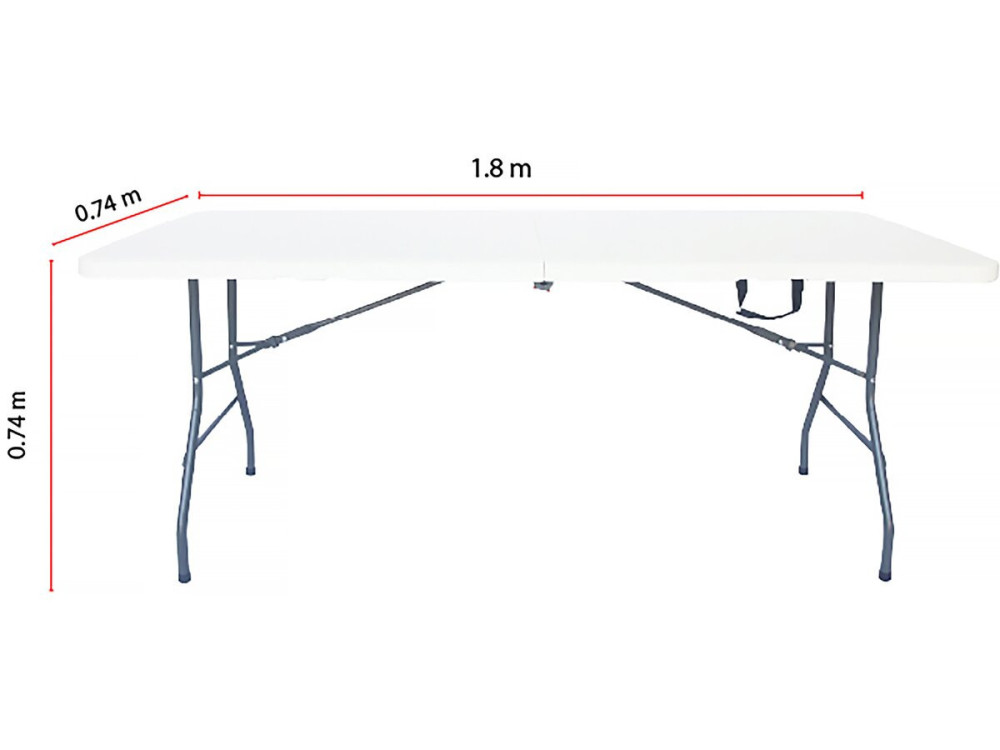 Set aus klappbarem Gartentisch + 2 Klappbänke "Foldy" - Weiß
