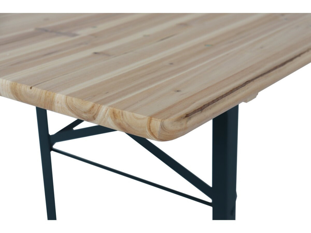 Bistrot-Gartentisch klappbar mit 2 Bänken "Lisbonne" - 218 x 59,5 x 75 cm -  Braun
