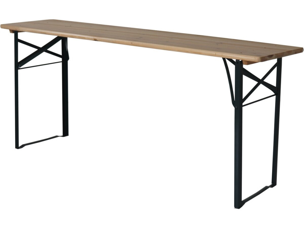 Bistrot-Gartentisch klappbar mit 2 Bänken "Lisbonne" - 176 x 46 x 75 cm -  Braun