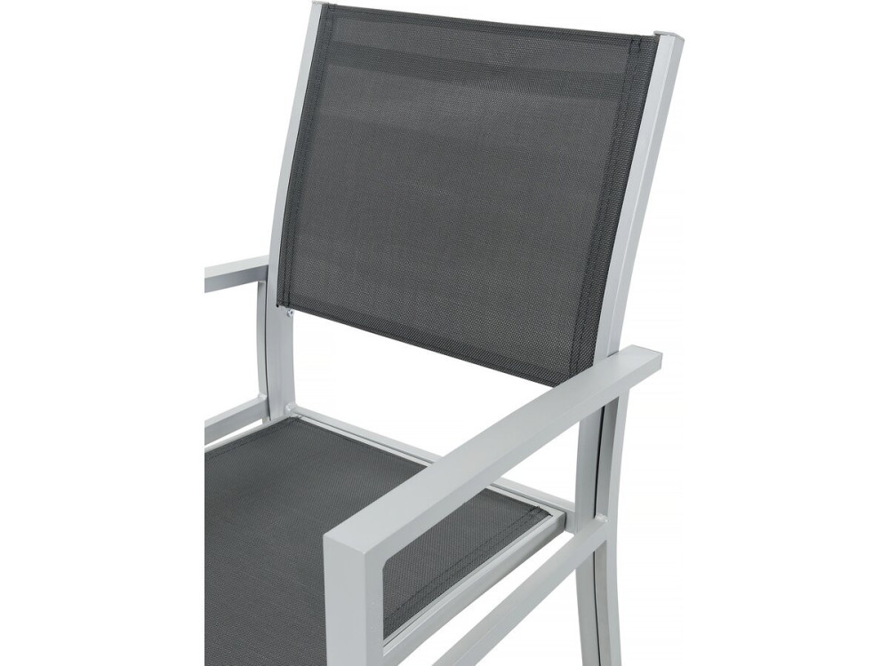 Garten-Essgruppe ausziehbar "Lagos" - 200/320 x 105 x 76 cm - 10 Stühle - Dunkelgrau
