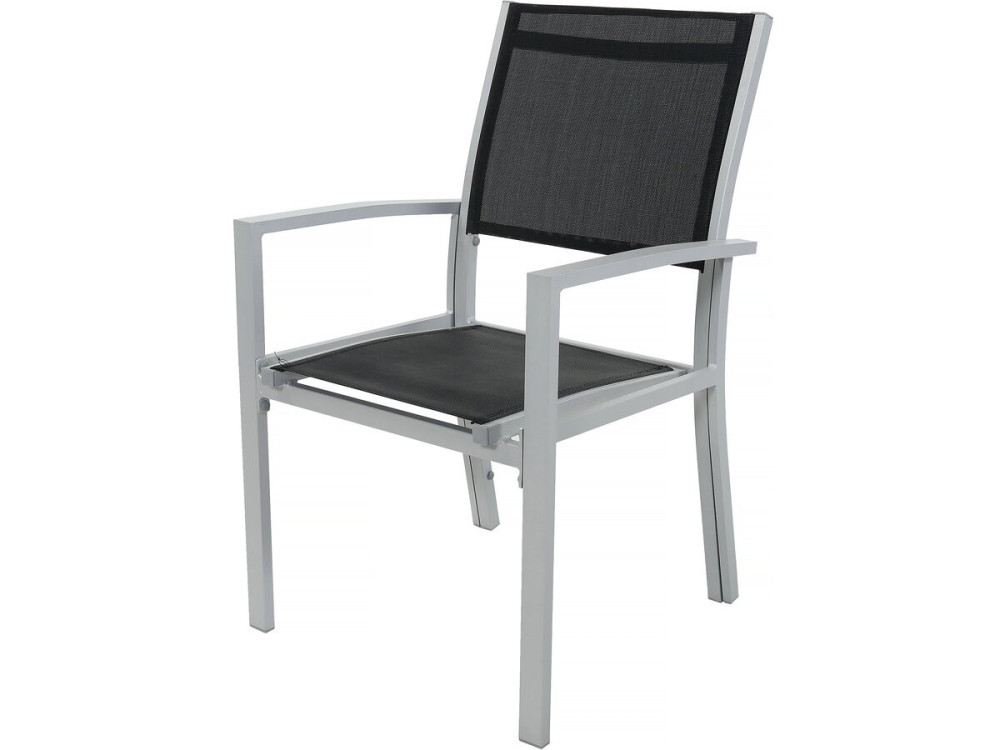 Garten-Essgruppe ausziehbar "Lagos" - Ausziehbarer Tisch 200/320 x 105 x 76 cm - 10 Stühle - Schwarz
