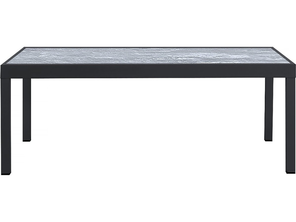 Garten-Essgruppe ausziehbar "Lagos" - Ausziehbarer Tisch 200/320 x 105 x 76 cm - 12 Stühle - Schwarz