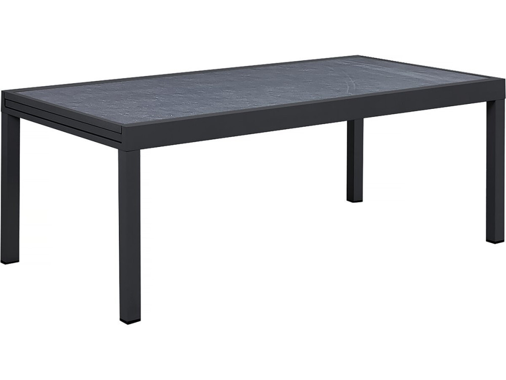 Garten-Essgruppe "Lagos" - 200/320 x 105 x 76 cm - 10 Stühle - Hellgrau