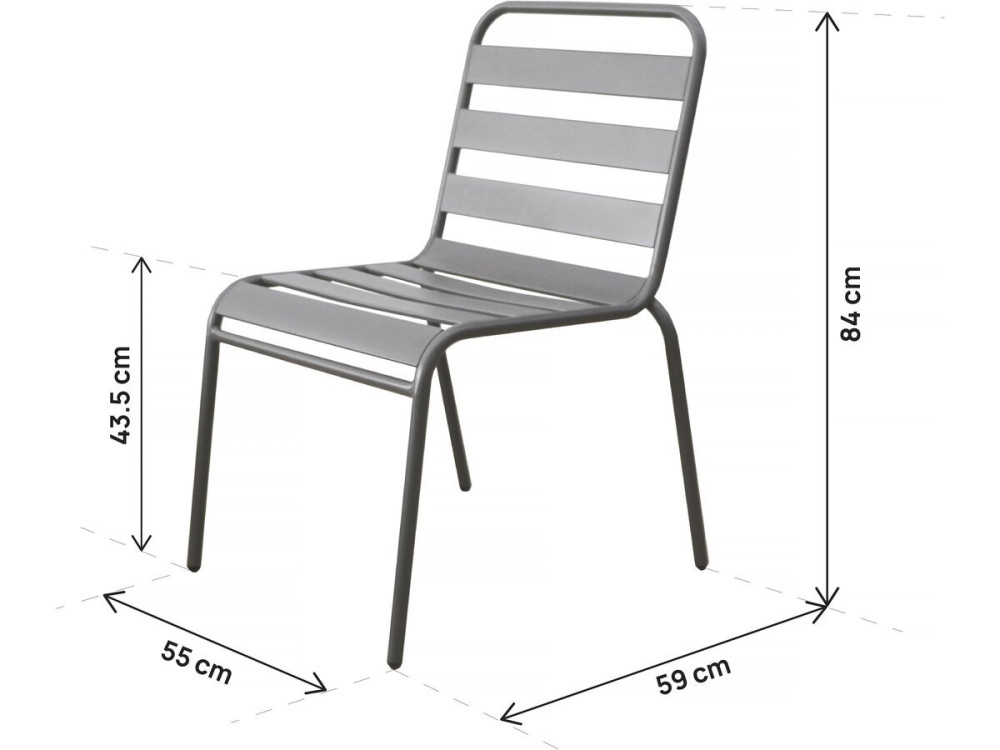 Gartenmöbel-Set "Bilbao" aus Metall - 6 Sitzplätze - Taupe