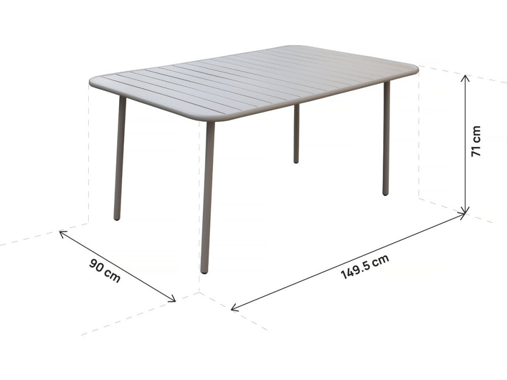 Gartenmöbel-Set "Bilbao" aus Metall - 6 Sitzplätze - Taupe