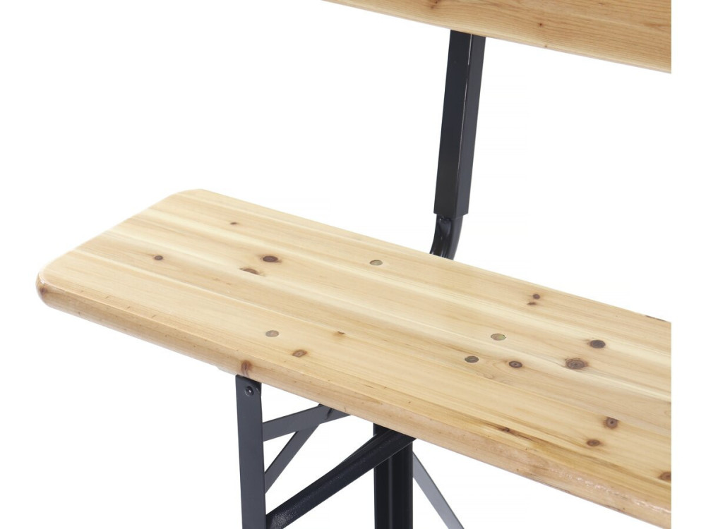 Gartenmöbel-Set „Lisbonne“ aus Holz mit Rückenlehne – 220 cm – Braun