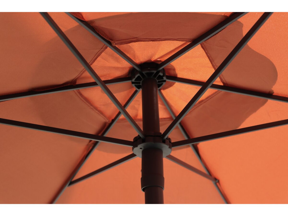 Gartentisch und -stühle mit Sonnenschirm aus Metall "Convivia" - 4 Plätze - Terracotta